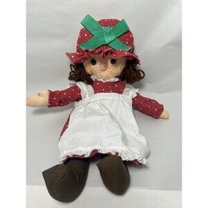 Vintage 1981 Hallmark Cards Cloth Rag Doll 17 inch Christmas Toy Complete